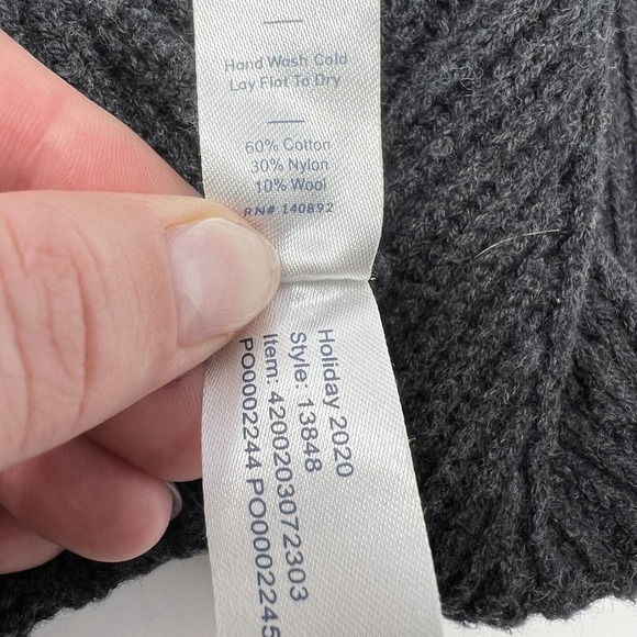 Marine Layer Womens Erin Wool Blend Knit Balloon Sleeve Sweater Charcoal Size XS - Picture 6 of 8